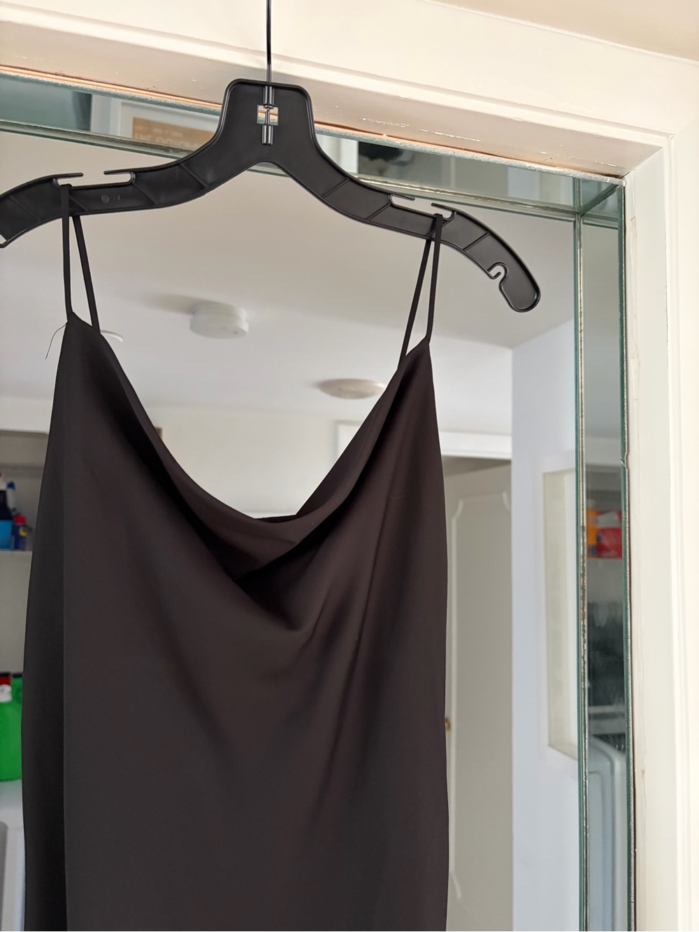 Zara Black Slip Maxi Dress with Cowl Neck - Picture 3 of 6